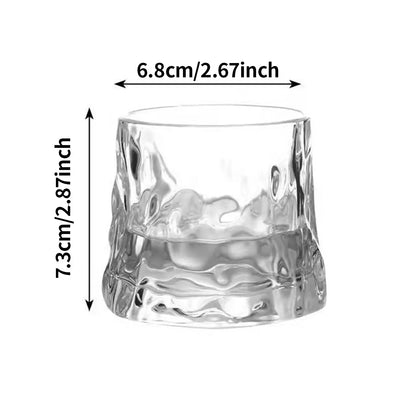 Dimensions and size of the ice pattern rotating whiskey tumbler